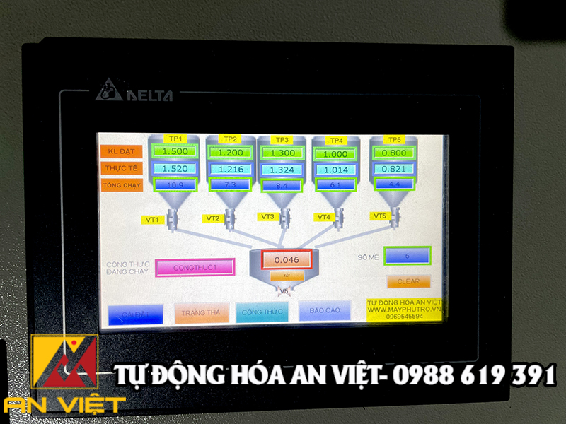 Lắp Cân định lượng 5 thành phần cho nhà máy TaiCal tại Hà Nam